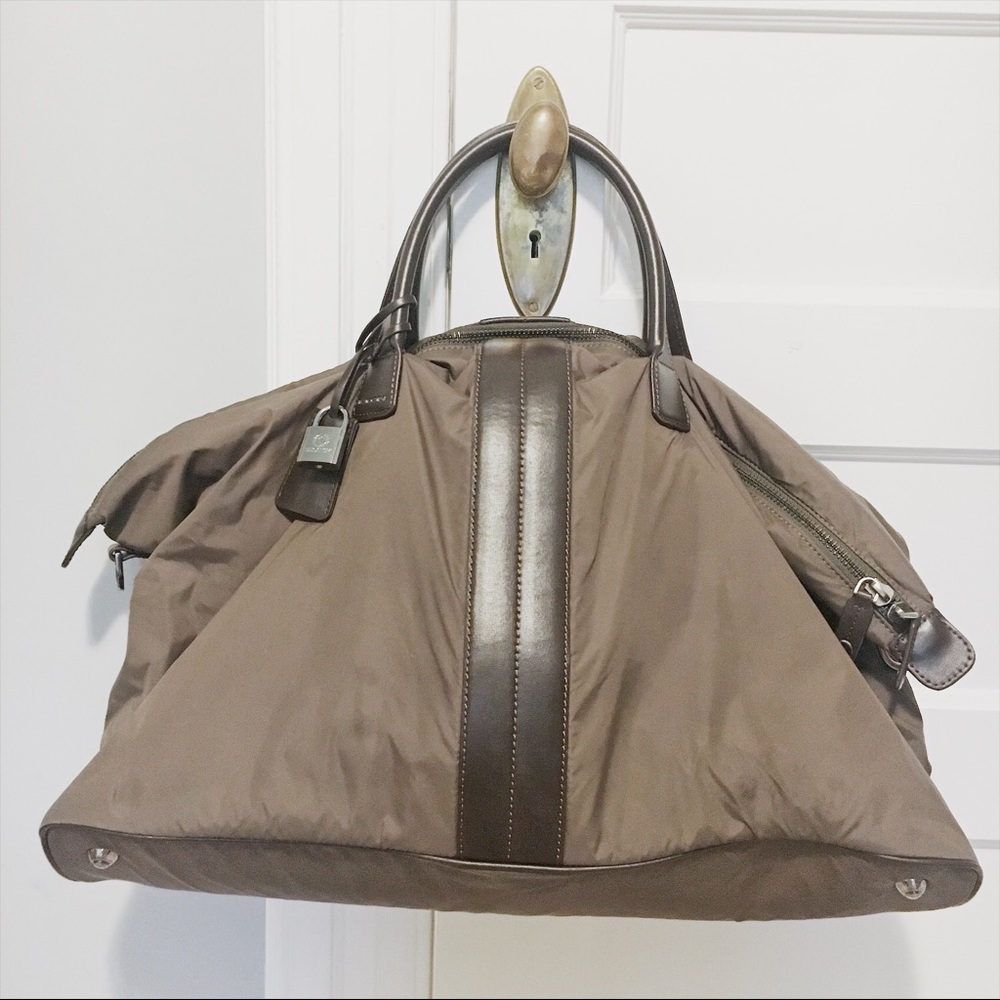 Bugatchi Nylon Leather Weekender Duffle Lock Keys